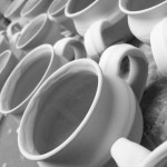 Glazed mugs.