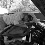 Working on Big Red.