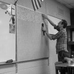 Making a bulletin board.