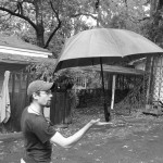 Balancing my umbrella.