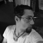 Looking over left shoulder.