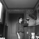 Inspecting the coffee.