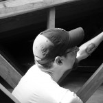 Working on the skylight (above).