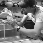 Washing my dirty hands.