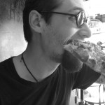 Eating pizza at Jack's.