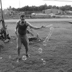 Making bubbles.