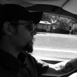 Driving the Volvo.