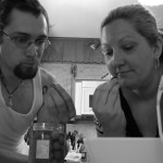 Sneaking olives with Teacher Sis before anyone said grace.