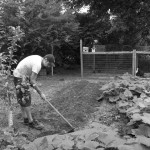 Working in the garden.