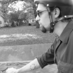 Riding to school.