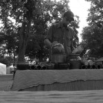 Setting up at the Clothesline Festival.