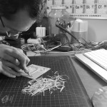Carving my linoleum.