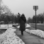 Walking home.