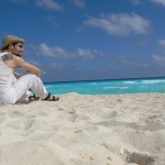Sittin' on the beach.