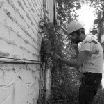 Working on the phone line.