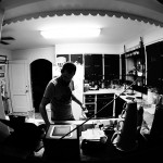 Doin' dishes.